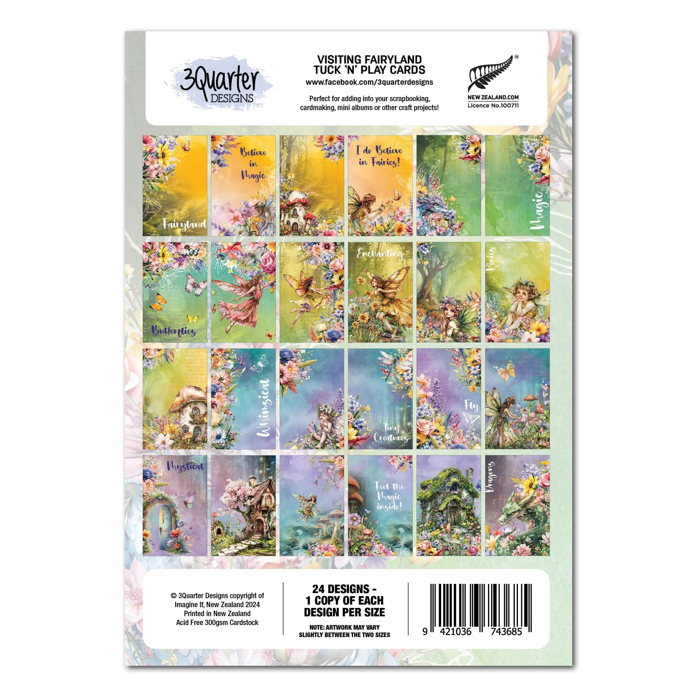 3Quarter Designs Visiting Fairyland - Tuck N Play Cards