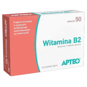 APTEO Vitamin B2 3mg x 50 tablets, vitamin b 2, riboflavin tablets, vit b2