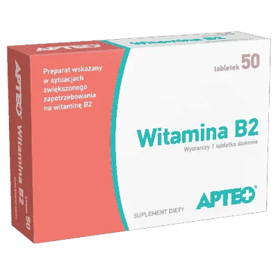 APTEO Vitamin B2 3mg x 50 tablets, vitamin b 2, riboflavin tablets, vit b2