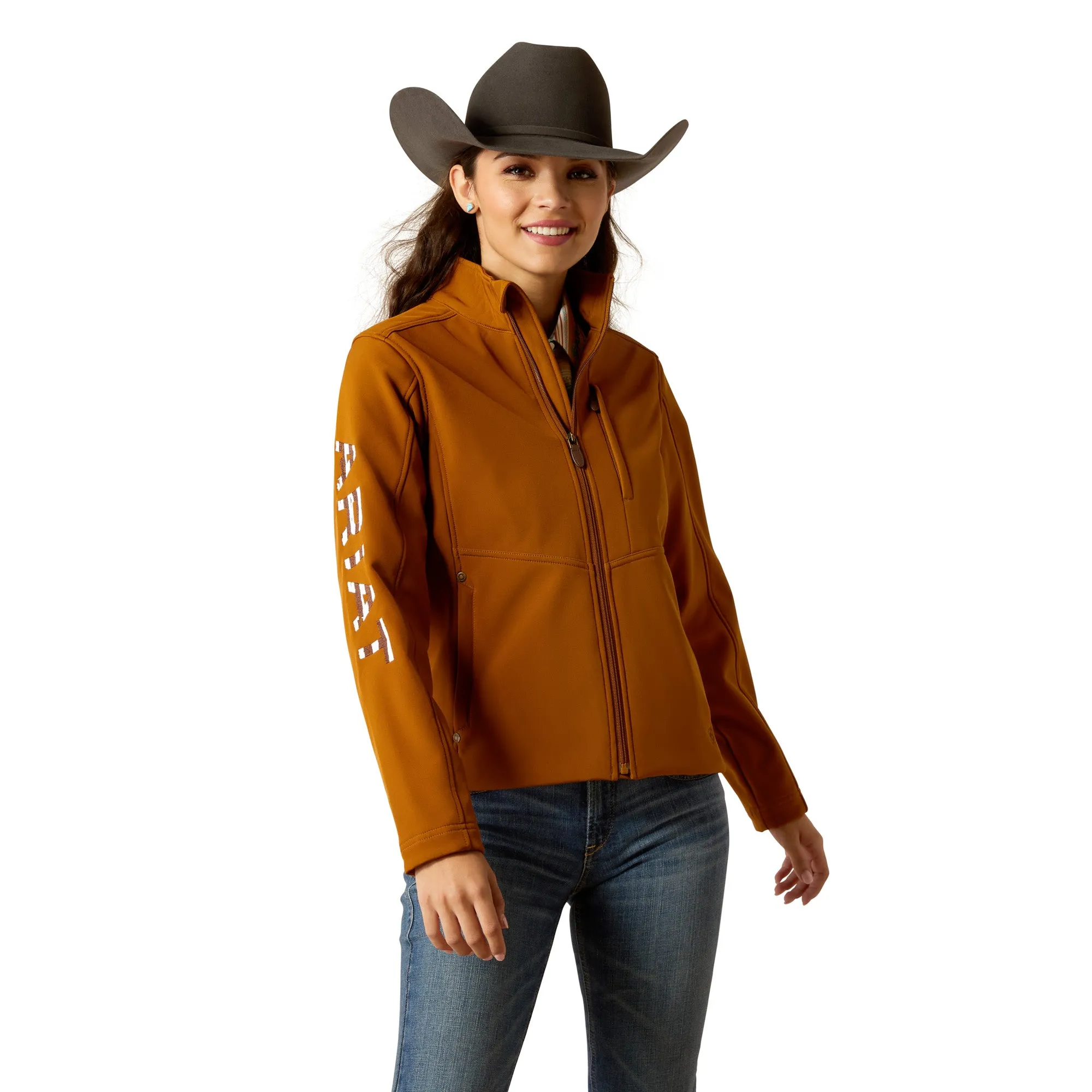 Ariat Ladies Team Patriot Chestnut Horse Softshell Jacket 10052717