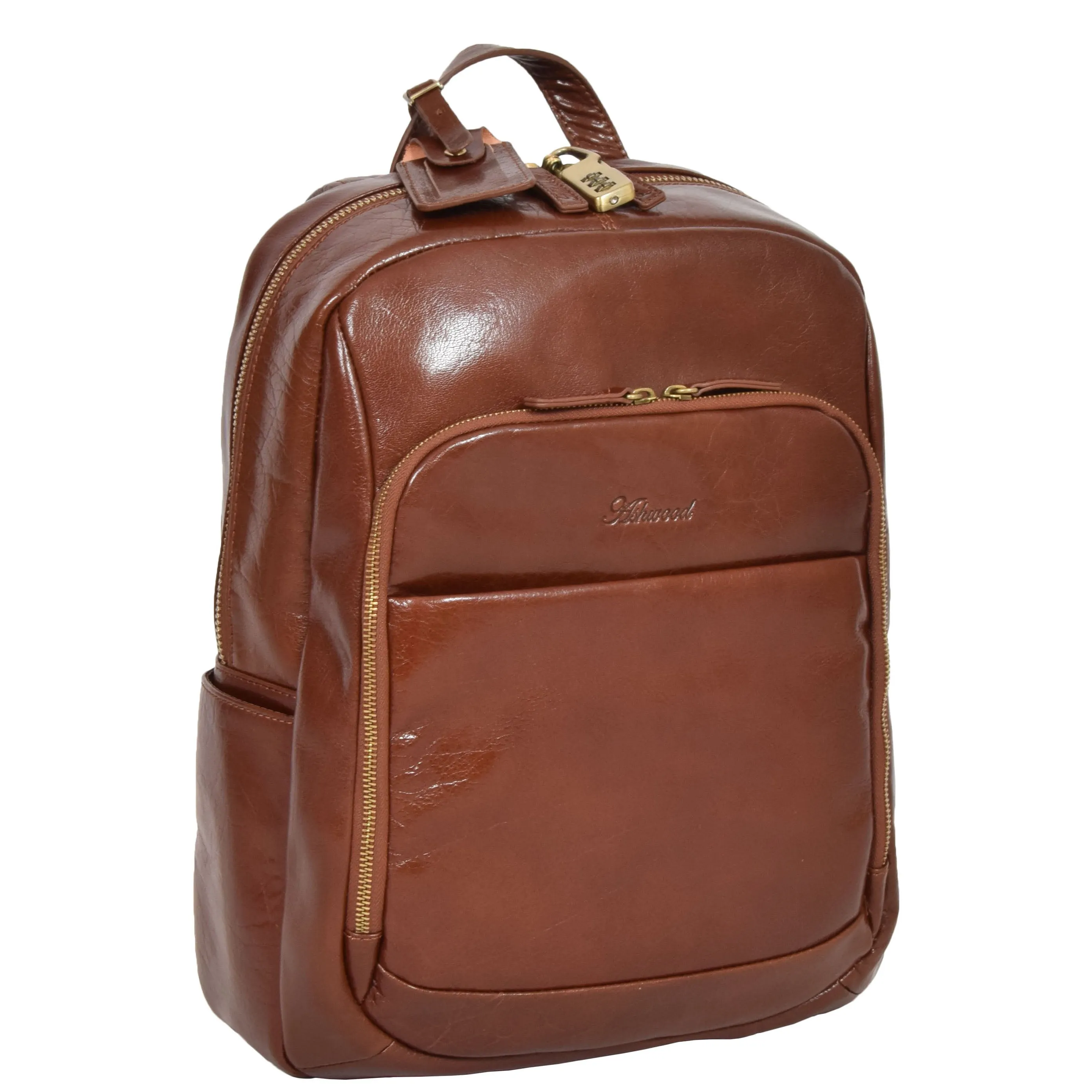 Backpack Chestnut Real Leather Large Travel Rucksack Cora