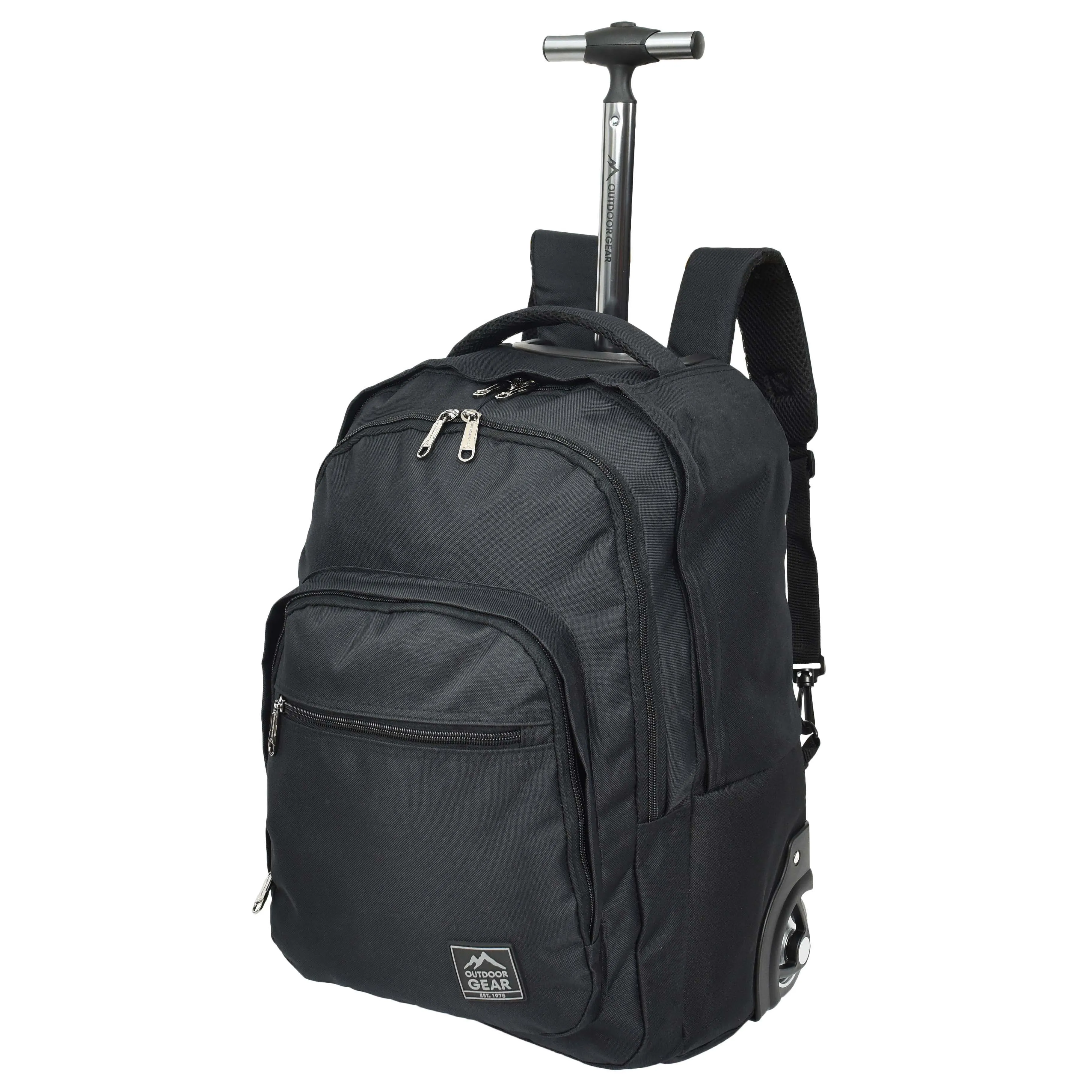 Backpack On Wheels Cabin Size Multi-use Travel Rucksack Laptop Bag Tram Black