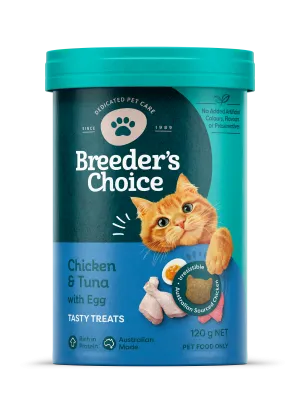 Breeder's Choice Cat Treats Chicken Tuna & Egg 120g