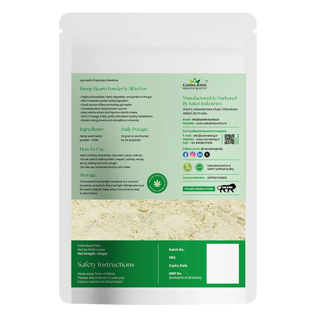 Cannaking Hemp Hearts Protein Powder - Natural: Unflavored, Unsweetened, 100% Natural Water Soluble Plant Protein Powder