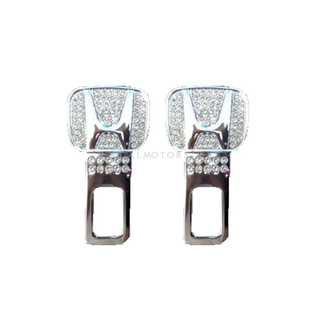 Honda Seat Belt Clips Diamond Style - Pair - Car Safety Belt Buckle Alarm Canceler Stopper