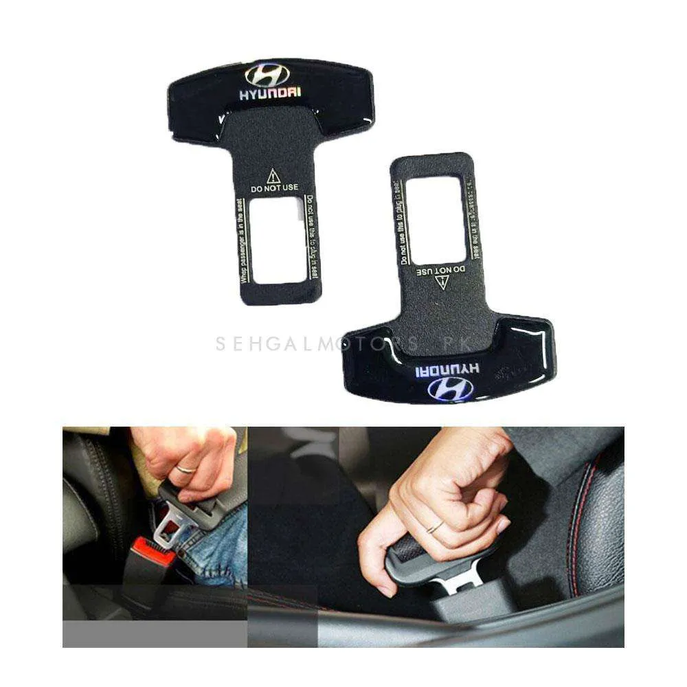 Hyundai Metal Seat Belt Clip Black - Pair