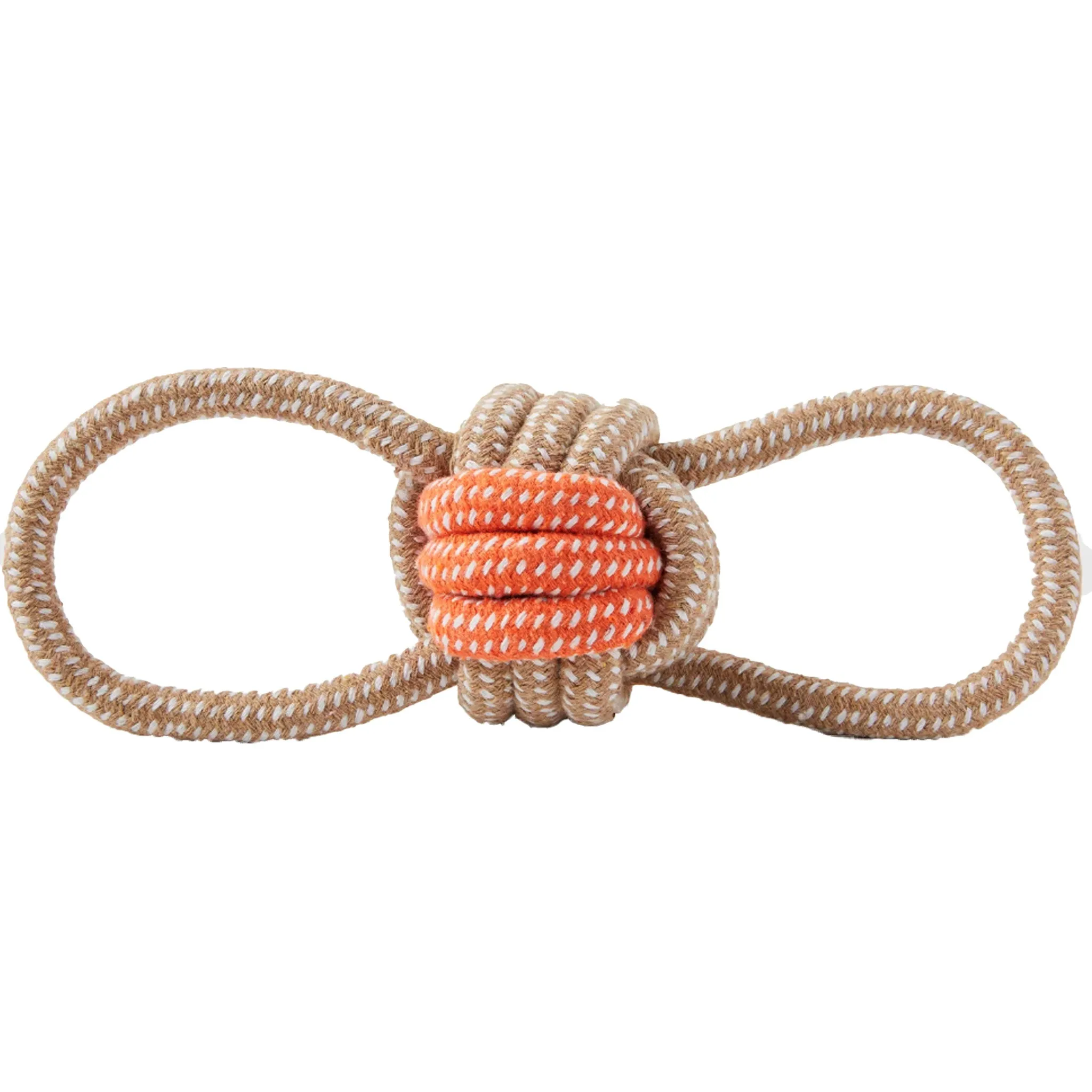 Jax & Bones Double Loop Knot Rope Dog Toy - Grey & Orange