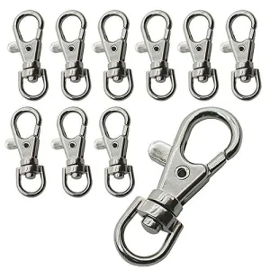 Katzco Swivel Snap Keychain with Keyring - 10 Packs Lobster Claw Clasp for Bag Accessory