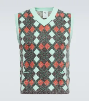 Knitted vest from collaboration with Wales Bonner Adidas, brown