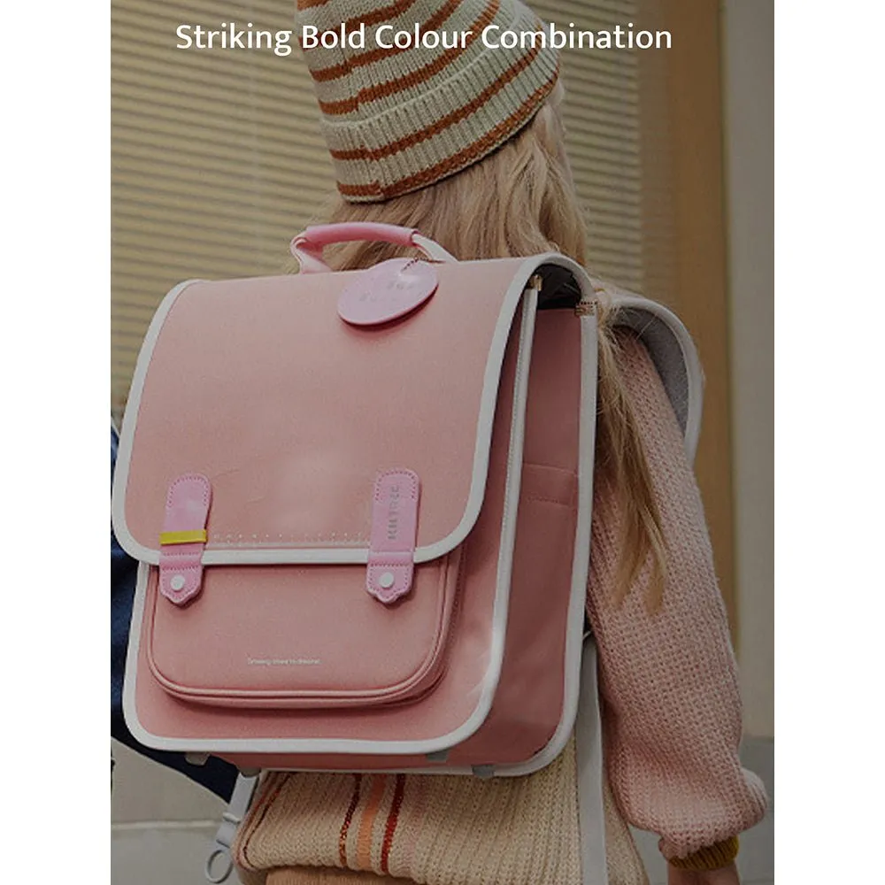 Little Surprise Box Coral Peach Rectangle Style Backpack for Kids, Medium