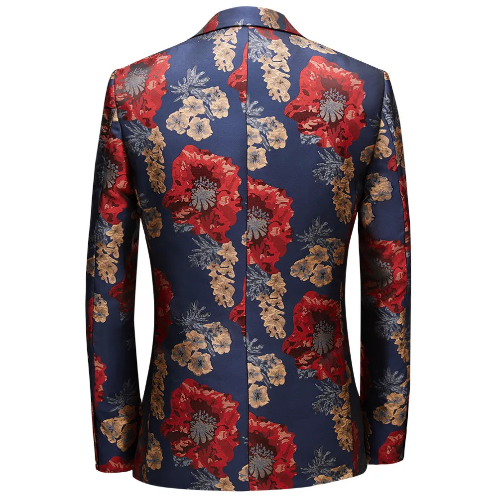 Men's 3-Piece Suit Notched Lapel Floral One Button Modern Tuxedo Sets | Y3531-1