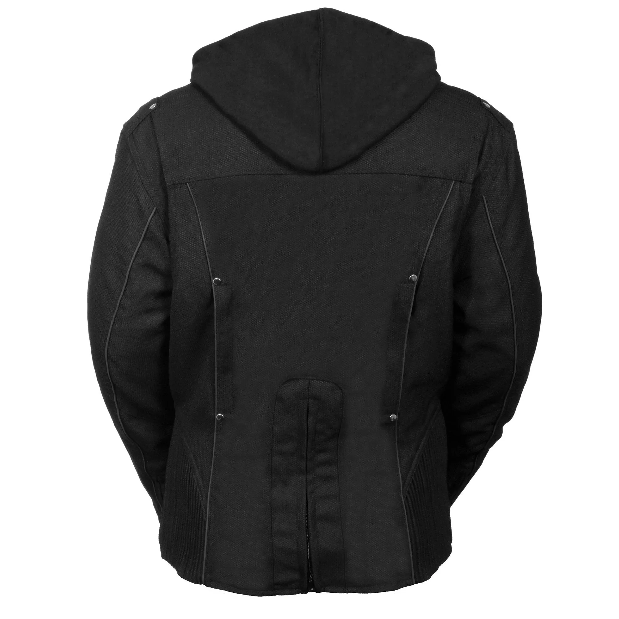 Milwaukee Performance Textile-SH1939-Ladies Black 3/4 Textile Jacket with Reflective Tribal Detail