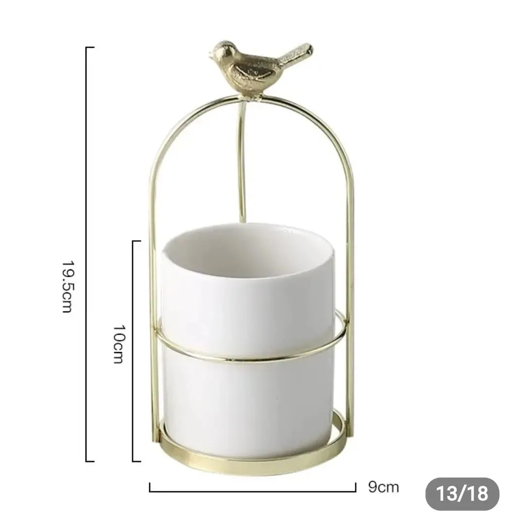 MODERN MARBLE CERAMIC SPARROW PLANTER