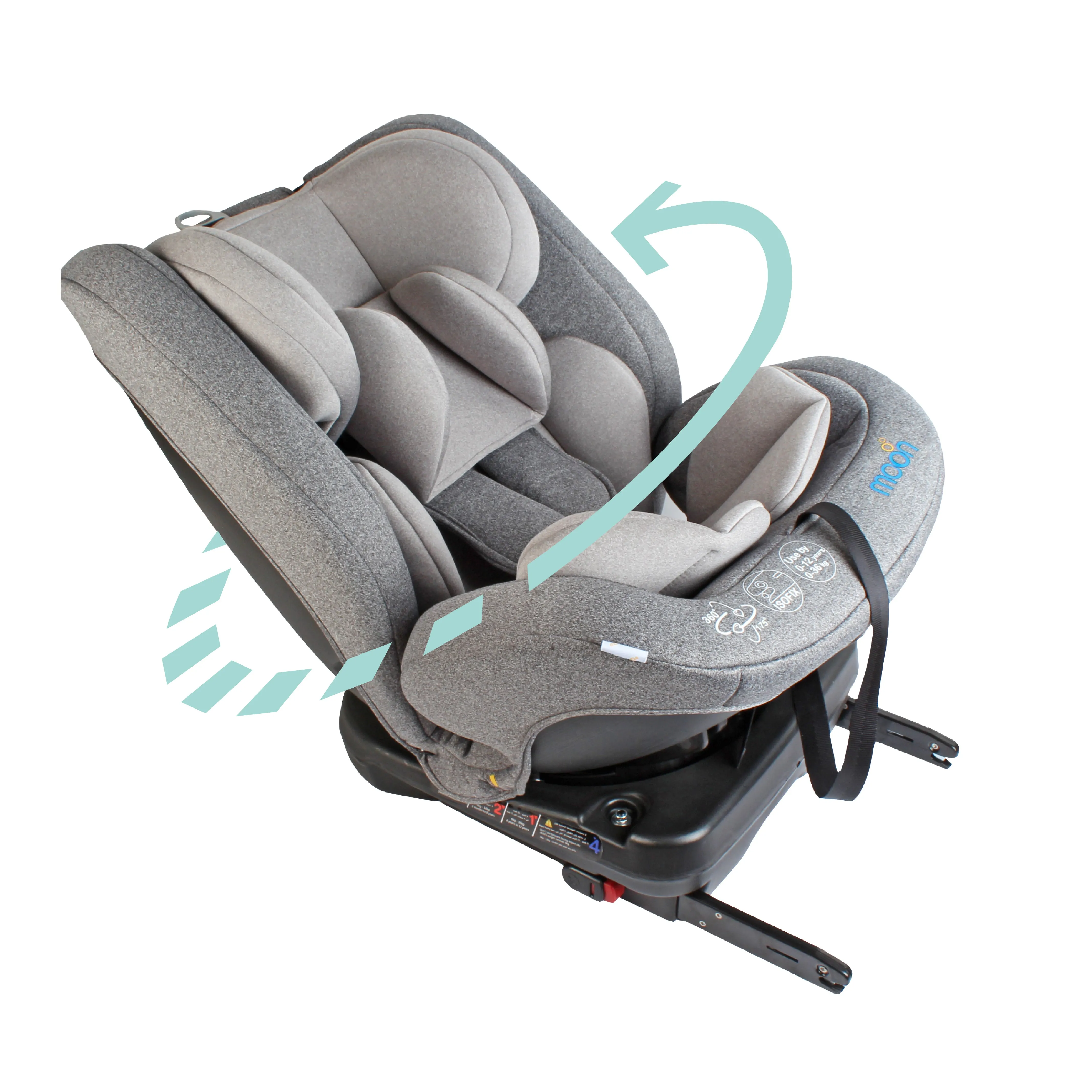 Moon - Rover - Baby/infant Car Seat Group (0 ,1,2,3) 360â° Rotate - Grey