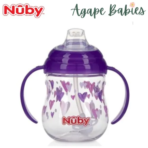 Nuby Tritan Combo 360 - 9oz/270ml Cup With Handle - Purple