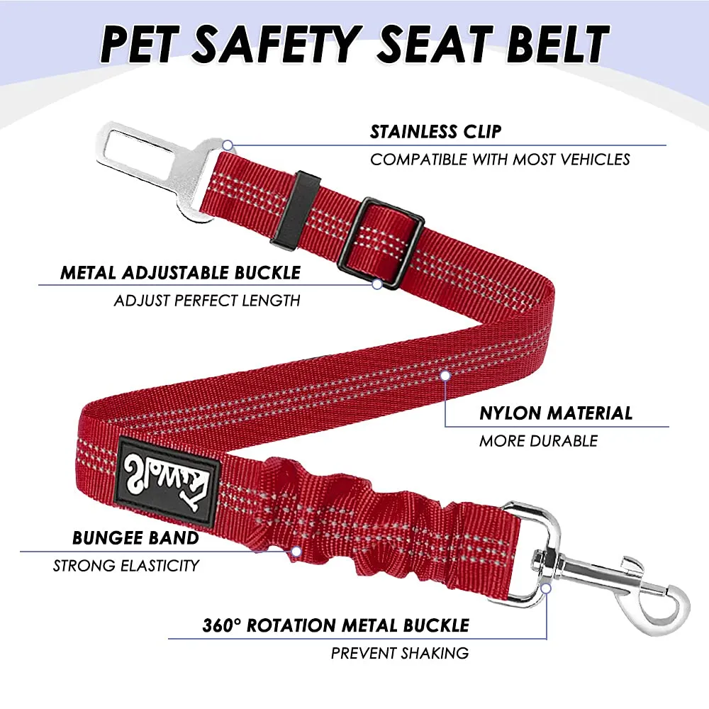 Pet Safety Seatbelt - Red Travel Set