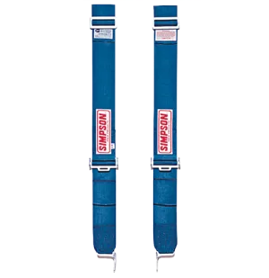 Simpson 3" Individual Shoulder Harnesses - For Latch & Link Type Systems - Bolt-In - Blue