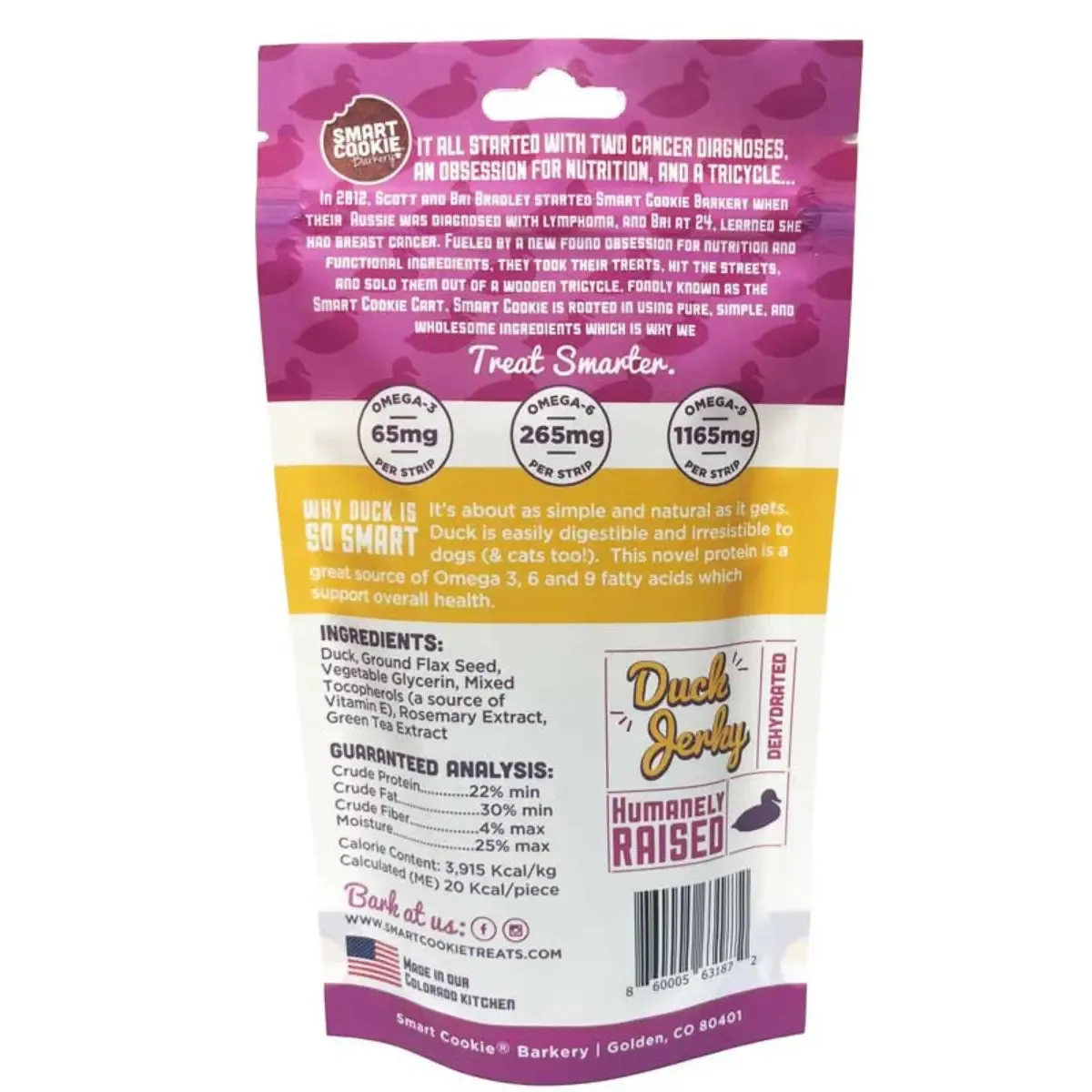 Smart Cookie Barkery - Grain Free Duck Jerky Dog Treats 85g