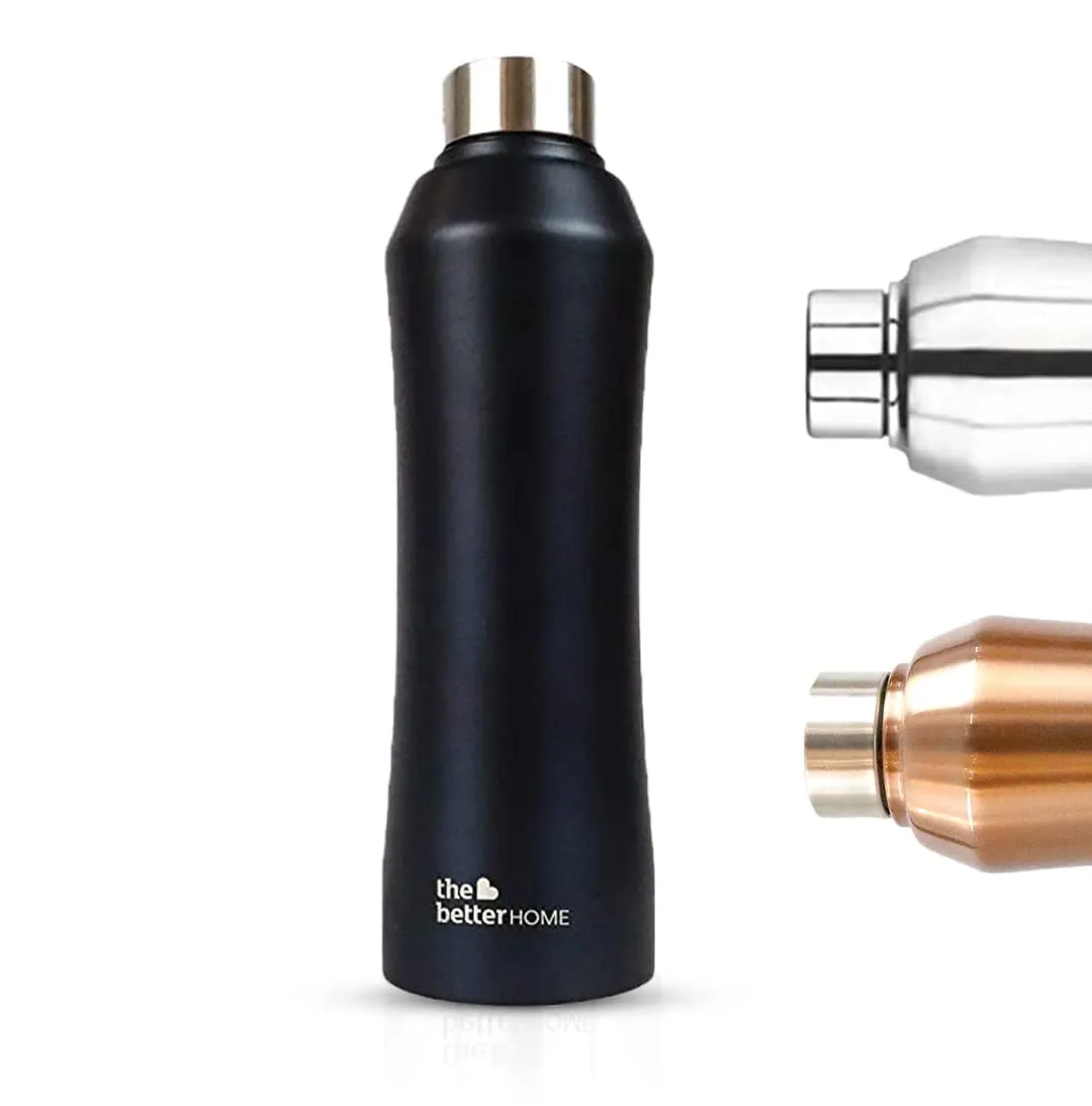 The Better Home 1000 Stainless Steel Water Bottle 1 Litre - Gold Pack of 3 | Eco-Friendly, Non-Toxic & BPA Free Water Bottles 1  Litre | Rust-Proof, Lightweight, Leak-Proof & Durable