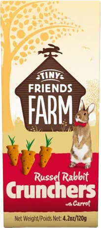 Tiny Friends Farm | Small Pet Treats | Russel Rabbit Crunchers with Carrot - 120g