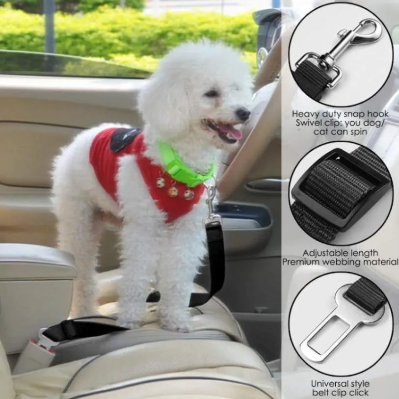 Travel Safely: 2 Pack Adjustable Dog Seat Belt for Secure Rides!