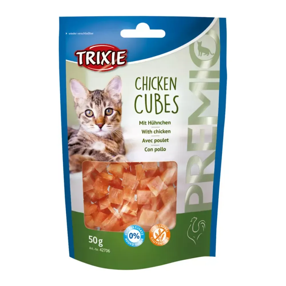 Trixie Premio Chicken Cubes and Ducky Hearts Cat Treats Combo