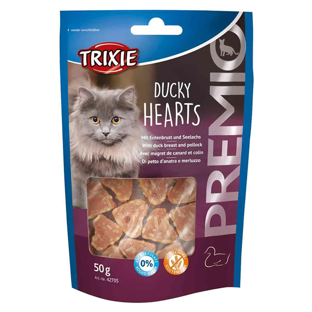 Trixie Premio Chicken Cubes and Ducky Hearts Cat Treats Combo