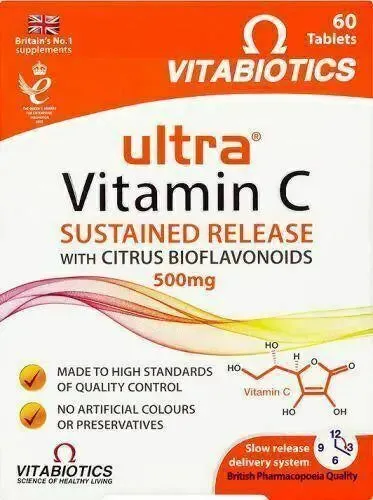 Vitabiotics Ultra Vitamin C 500mg Sustained Release 60 Tablets