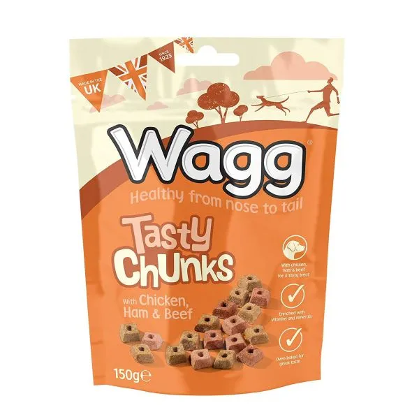 Wagg 150g Tasty Chunks Chicken, Ham & Beef Dog Treats