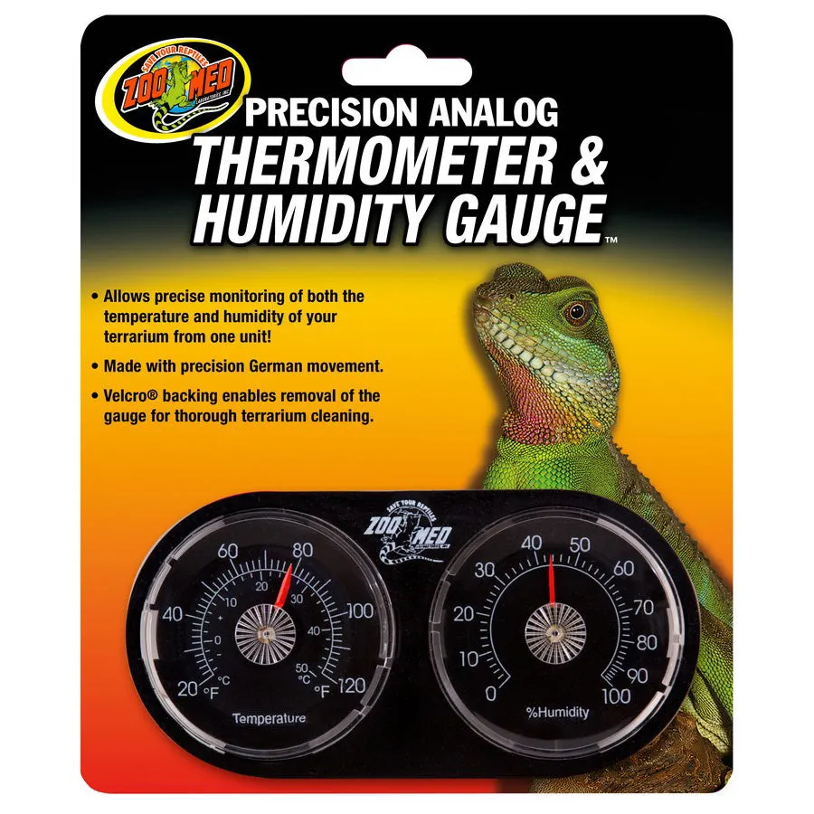 ZOO MED - Economy Analog Dual Thermometer and Humidity Gauge - 1 Thermometer